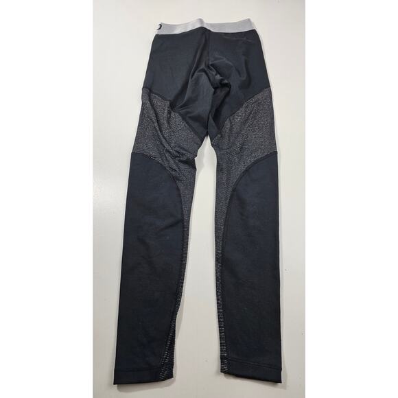 Nike pro compression ankle length color block silver XS metallic EUC leggings - Picture 1 of 8